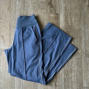 Athleta Venice High Rise Track Stripe Wide Leg Granite Blue size S